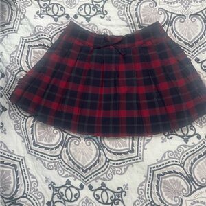 Zara Kids Red and Black Checkered Skirt